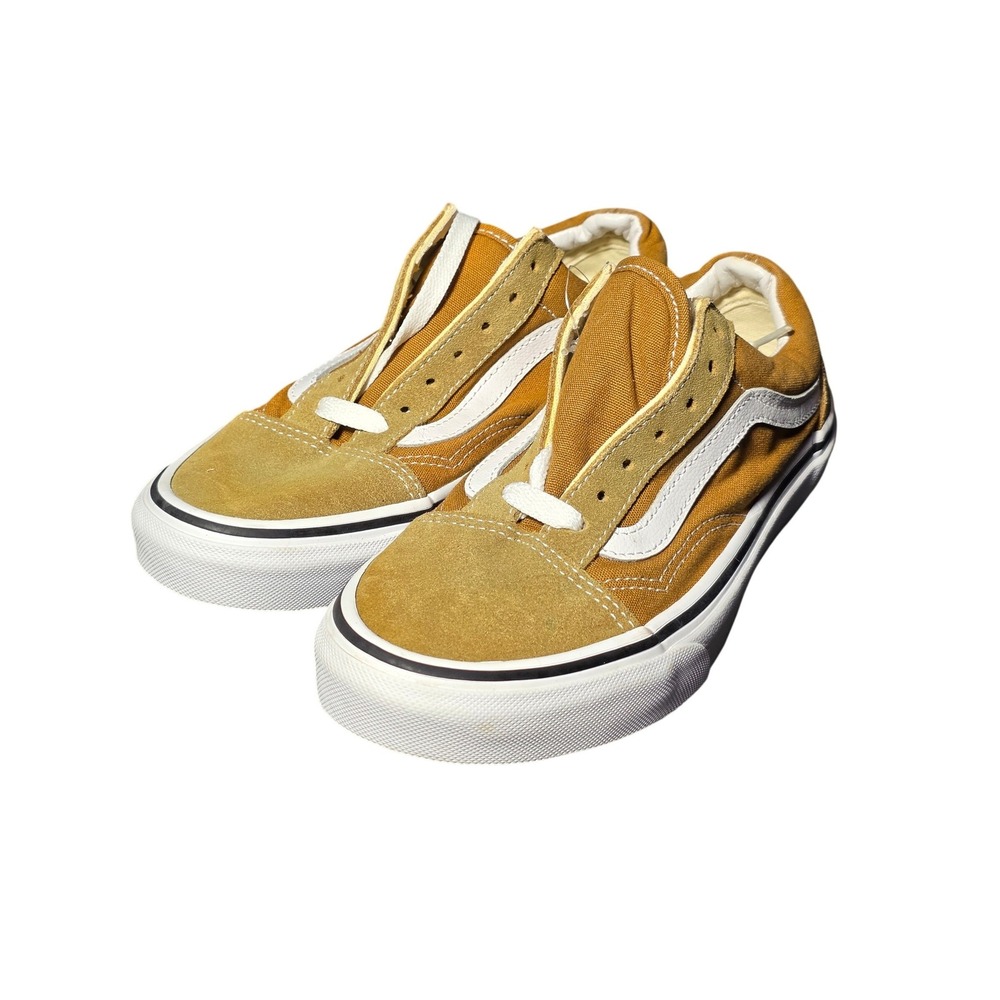 Vans Old Skool Ochre Yellow Tan Suede Canvas Skate Shoes Kids 3.5 Men 5 Women